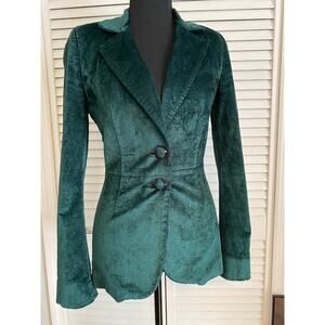 MISS SIXTY Y2k Vintage Velvet SLIM Fit Blazer Women Designer Made‎ In Italy Sz S